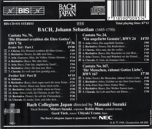 Johann Sebastian Bach, Bach Collegium Japan, Masaaki Suzuki-1