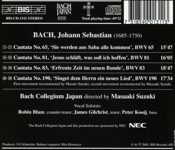 Johann Sebastian Bach, Bach Collegium Japan, Masaaki Suzuki-1