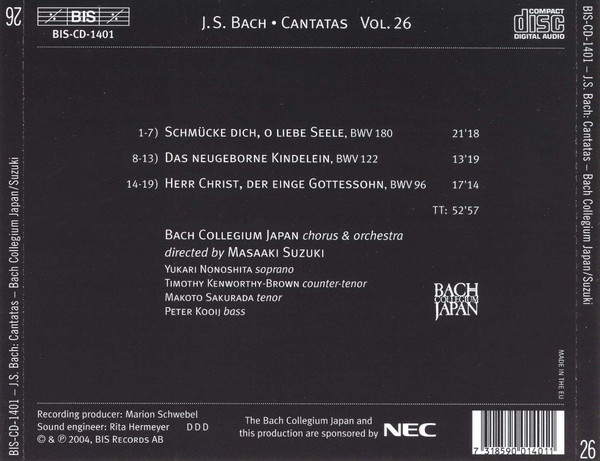 Johann Sebastian Bach, Bach Collegium Japan, Masaaki Suzuki-1