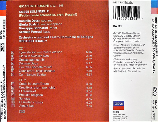 Rossini* - Dessì*, Scalchi*, Sabbatini*, Pertusi*, Orchestra* E Coro del Teatro Comunale di Bologna, Riccardo Chailly-1
