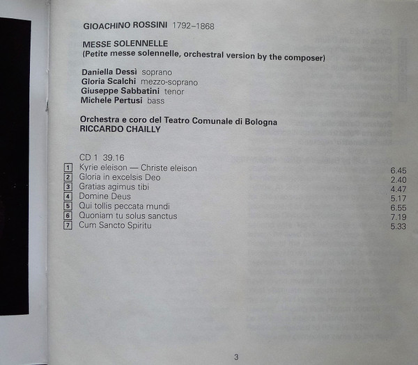 Rossini* - Dessì*, Scalchi*, Sabbatini*, Pertusi*, Orchestra* E Coro del Teatro Comunale di Bologna, Riccardo Chailly-3
