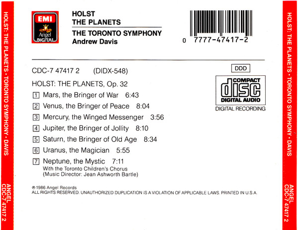 Holst*, Toronto Symphony Orchestra, Andrew Davis-1
