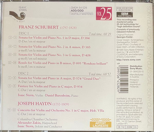 Franz Schubert - Isaac Stern, Daniel Barenboim-1