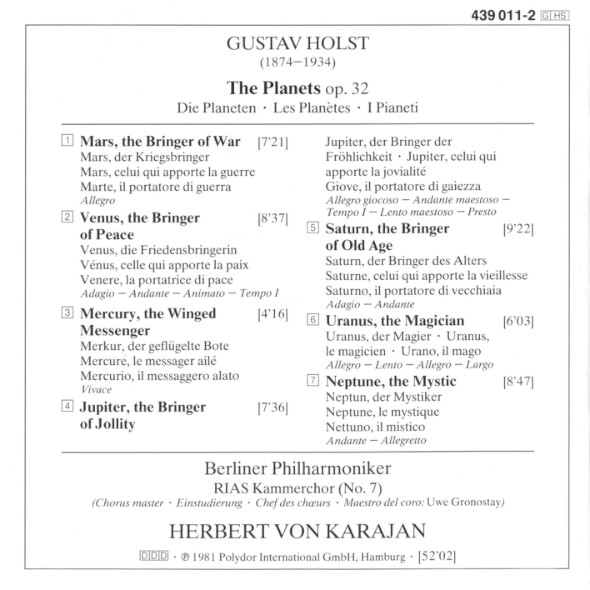 Gustav Holst - Berliner Philharmoniker • Herbert von Karajan-2