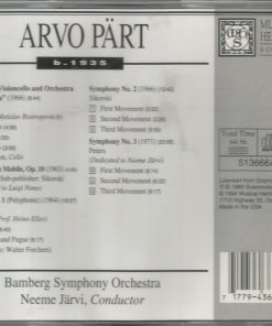 Arvo Pärt ■ The Bamberg Symphony Orchestra* ■ Frans Helmerson ■ Neeme Järvi-1