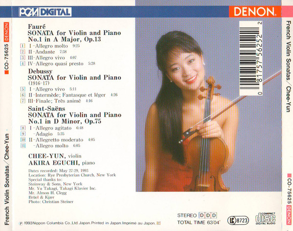 Fauré* • Debussy* • Saint-Saëns* / Chee-Yun • Akira Eguchi-1