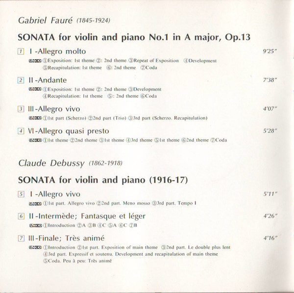 Fauré* • Debussy* • Saint-Saëns* / Chee-Yun • Akira Eguchi-4