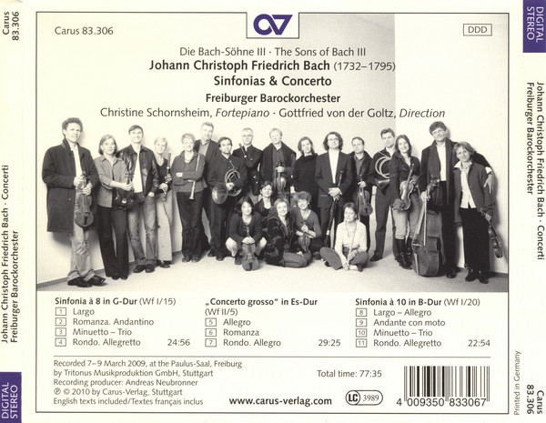 Johann Christoph Friedrich Bach, Freiburger Barockorchester-1