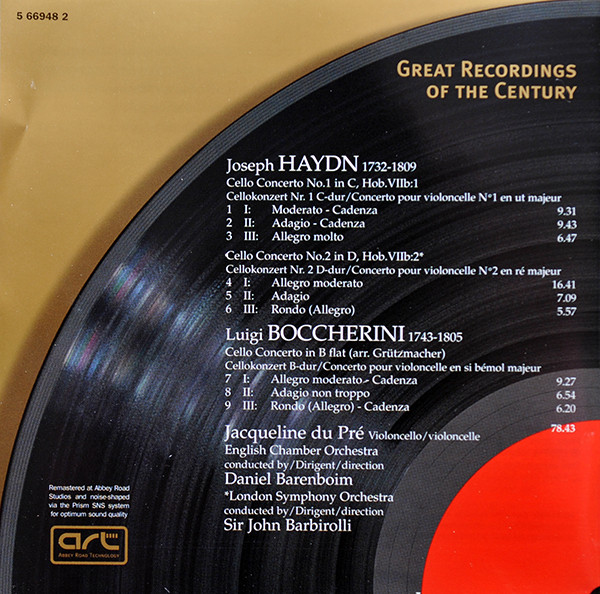 Haydn* / Boccherini* - Jacqueline du Pré, Daniel Barenboim, Sir John Barbirolli-1