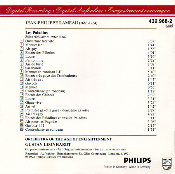 Rameau* - Orchestra Of The Age Of Enlightenment, Gustav Leonhardt-1