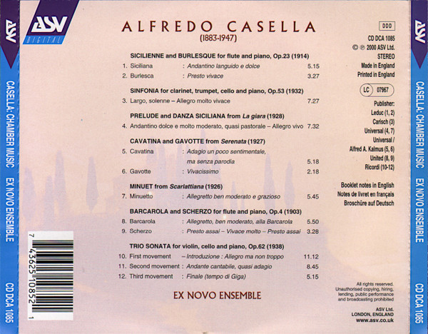 Alfredo Casella / Ex Novo Ensemble-1