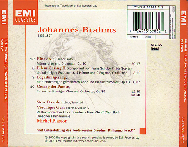 Brahms* - Steve Davislim, Véronique Gens, Philharmonischer Chor Dresden, Ernst-Senff Chor Berlin*, Dresdner Philharmonie / Michel Plasson-1