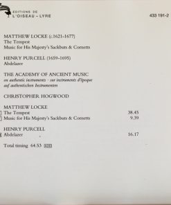 Matthew Locke, Henry Purcell - Christopher Hogwood, The Academy Of Ancient Music-1