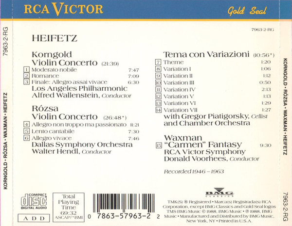 Heifetz* / Korngold*, Rózsa*, Waxman*-1