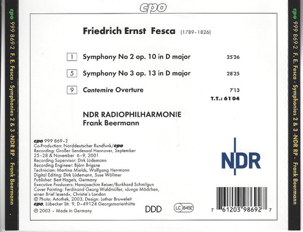 Friedrich Ernst Fesca - NDR Radiophilharmonie, Frank Beermann-1