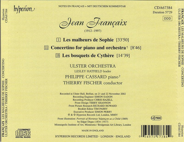 Jean Françaix - Ulster Orchestra, Philippe Cassard, Thierry Fischer (2)-1
