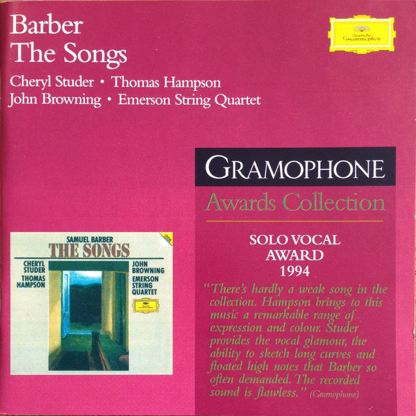 Samuel Barber - Cheryl Studer, Thomas Hampson, John Browning (2), Emerson String Quartet-0