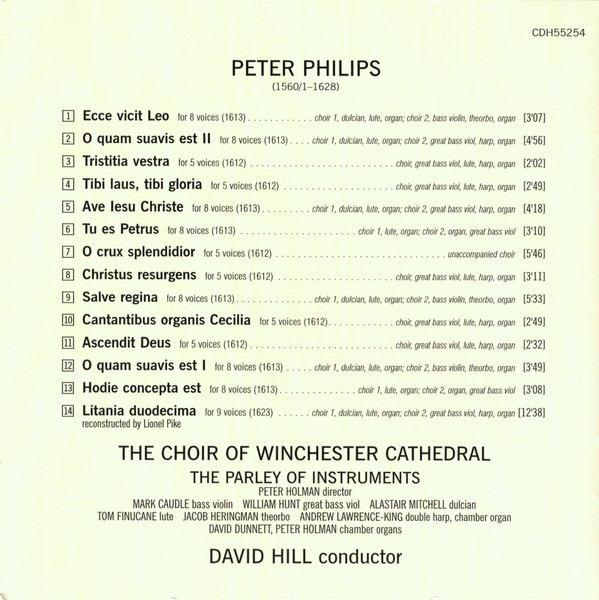 Peter Philips, Winchester Cathedral Choir, The Parley Of Instruments, David Hill-1