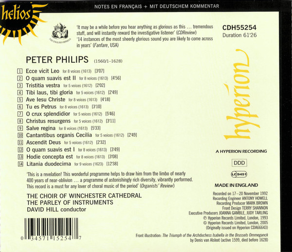 Peter Philips, Winchester Cathedral Choir, The Parley Of Instruments, David Hill-2