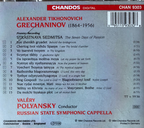 Alexander Gretchaninov, The Russian State Symphony Cappella, Valery Polyansky-1
