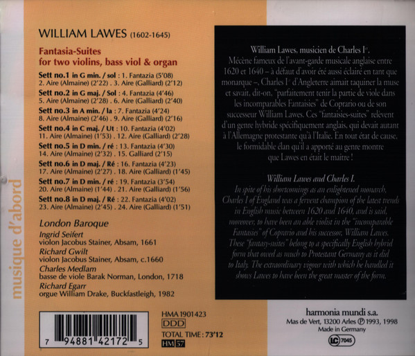 William Lawes, London Baroque-2