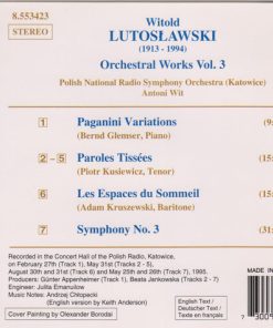 Lutosławski* - Bernd Glemser, Piotr Kusiewicz, Adam Kruszewski, Polish National Radio Symphony Orchestra (Katowice)*, Antoni Wit-1