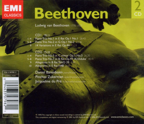 Beethoven* - Daniel Barenboim, Pinchas Zukerman, Jacqueline Du Pré-1