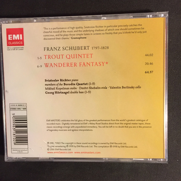 Franz Schubert, Borodin Quartet*, Sviatoslav Richter, Georg Hörtnagel-1