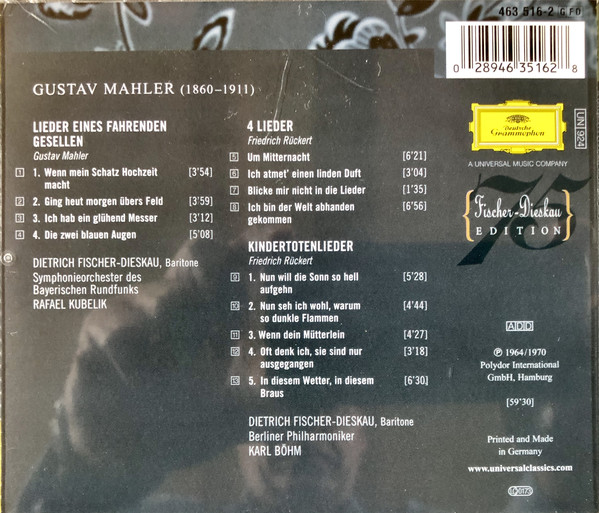 Mahler* - Dietrich Fischer-Dieskau • Rafael Kubelik • Karl Böhm-1