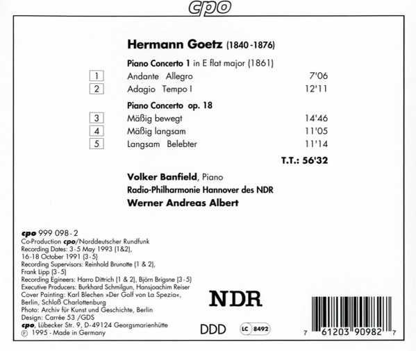 Hermann Goetz - Volker Banfield, Radio-Philharmonie Hannover Des NDR, Werner Andreas Albert-1
