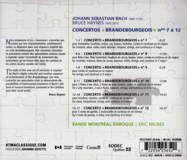 Johann Sebastian Bach - Montreal Baroque, Eric Milnes-1