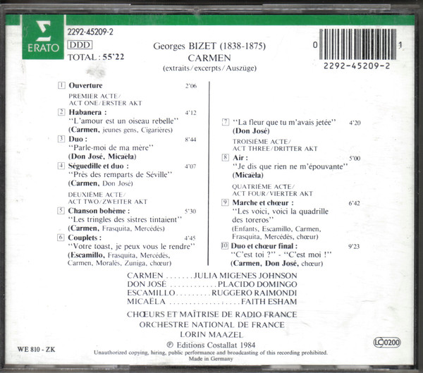 Julia Migenes Johnson / Placido Domingo / Ruggero Raimondi / Faith Esham – Orchestre National De France / Chœur* Et Maîtrise De Radio France / Lorin Maazel-1