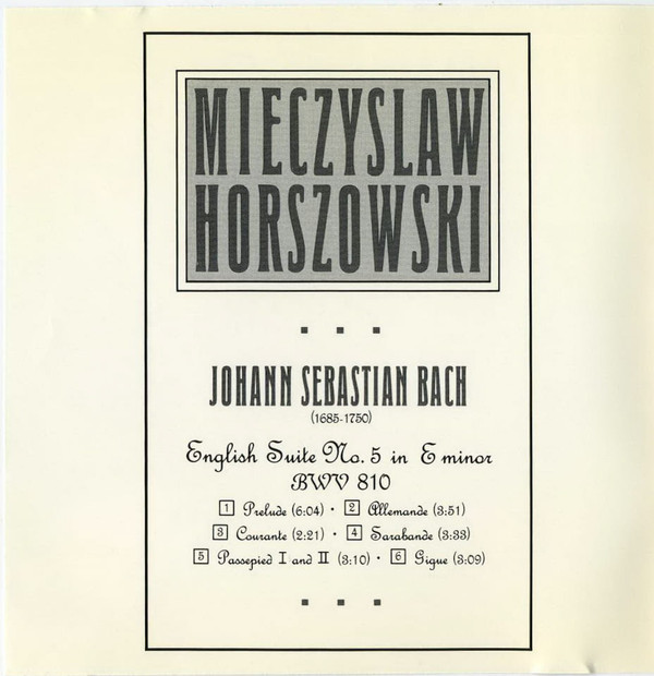 Mieczyslaw Horszowski, Bach* / Chopin* / Beethoven*-2