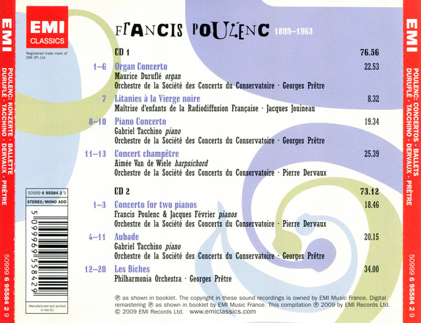 Poulenc* - Maurice Duruflé • Gabriel Tacchino • Francis Poulenc • Jacques Février • Georges Prêtre • Pierre Dervaux (2)-1
