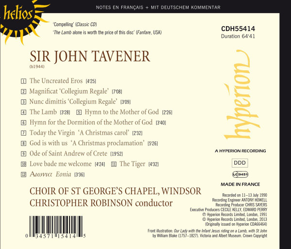John Tavener / The Choir Of St George's Chapel, Christopher Robinson-1