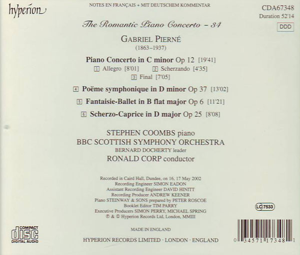 Pierné* - Stephen Coombs, BBC Scottish Symphony Orchestra, Ronald Corp-1