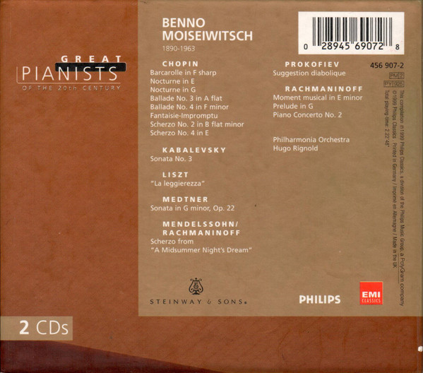 Benno Moiseiwitsch - Chopin* / Kabalevsky* / Liszt* / Medtner* / Rachmaninoff*-1