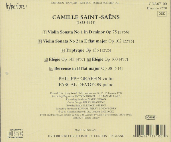 Camille Saint-Saëns, Philippe Graffin, Pascal Devoyon-1