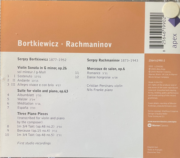 Sergei Bortkiewicz, Sergei Rachmaninoff - Cristian Persinaru, Nils Franke-2