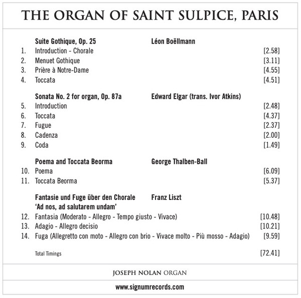 Joseph Nolan, Boëllmann*, Elgar*, Liszt*, Thalben-Ball*-2