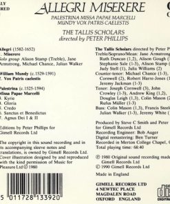Gregorio Allegri, William Mundy, Giovanni Pierluigi da Palestrina, The Tallis Scholars, Peter Phillips (2)-1