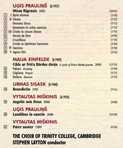 Uģis Prauliņš, Vytautas Miškinis, Urmas Sisask, Maija Einfelde - Choir Of Trinity College, Cambridge* • Stephen Layton-2