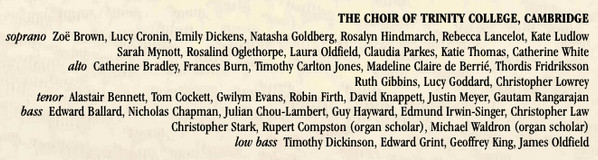 Uģis Prauliņš, Vytautas Miškinis, Urmas Sisask, Maija Einfelde - Choir Of Trinity College, Cambridge* • Stephen Layton-3