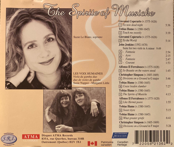 Les Voix Humaines, Suzie LeBlanc, Susie Napper, Margaret Little, Giovanni Coprario, Tobias Hume, John Jenkins (5), Alfonso Ferrabosco, Christopher Simpson (2)-1