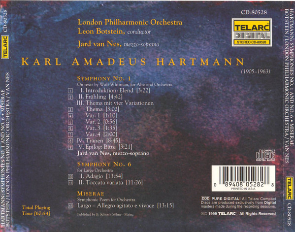 Karl Amadeus Hartmann - Leon Botstein, London Philharmonic Orchestra, Jard Van Nes-1