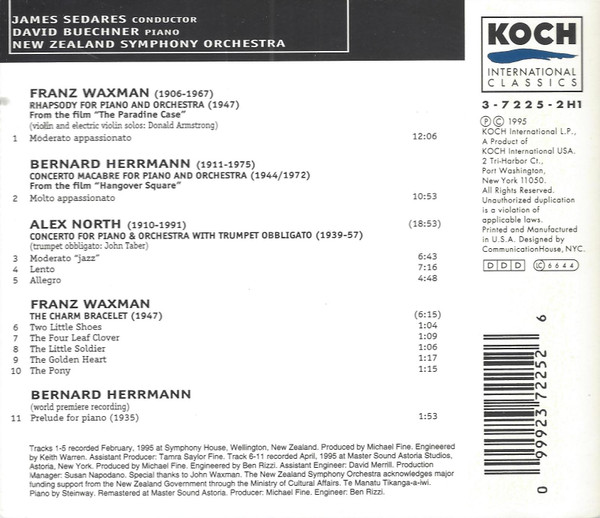 Herrmann*, Waxman*, North*, James Sedares, David Buechner, New Zealand Symphony Orchestra-1