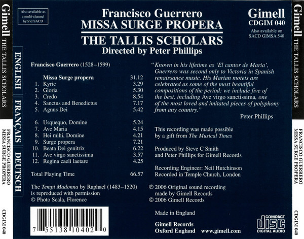 Francisco Guerrero, The Tallis Scholars, Peter Phillips (2)-1