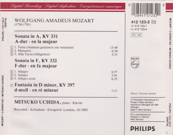 Wolfgang Amadeus Mozart, Mitsuko Uchida-1