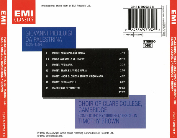 Palestrina* – Choir Of Clare College, Cambridge*, Timothy Brown (3)-1