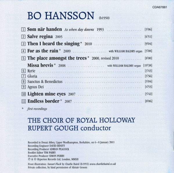 Bo Hansson (2), The Choir Of Royal Holloway*, Rupert Gough-3